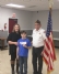 Cottage Grove VFW Post 8752 Post Commander Bruce Heil presents a $500 check to Trey Whilhelm and and his mother, Deb Brannan, in support of Trey's JDRF One Walk fundraising efforts. 